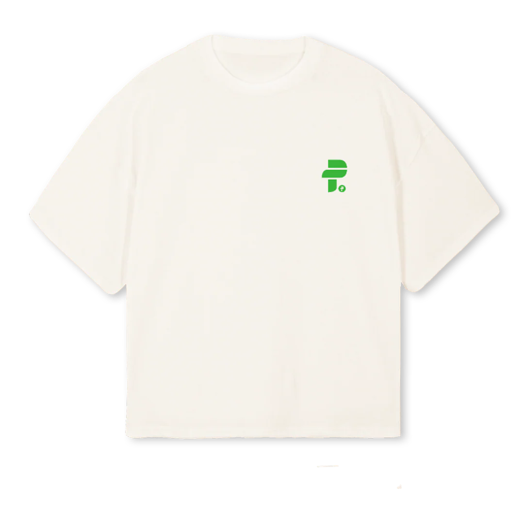 PACEPAL  Vintage White Oversized Boxy Tee.