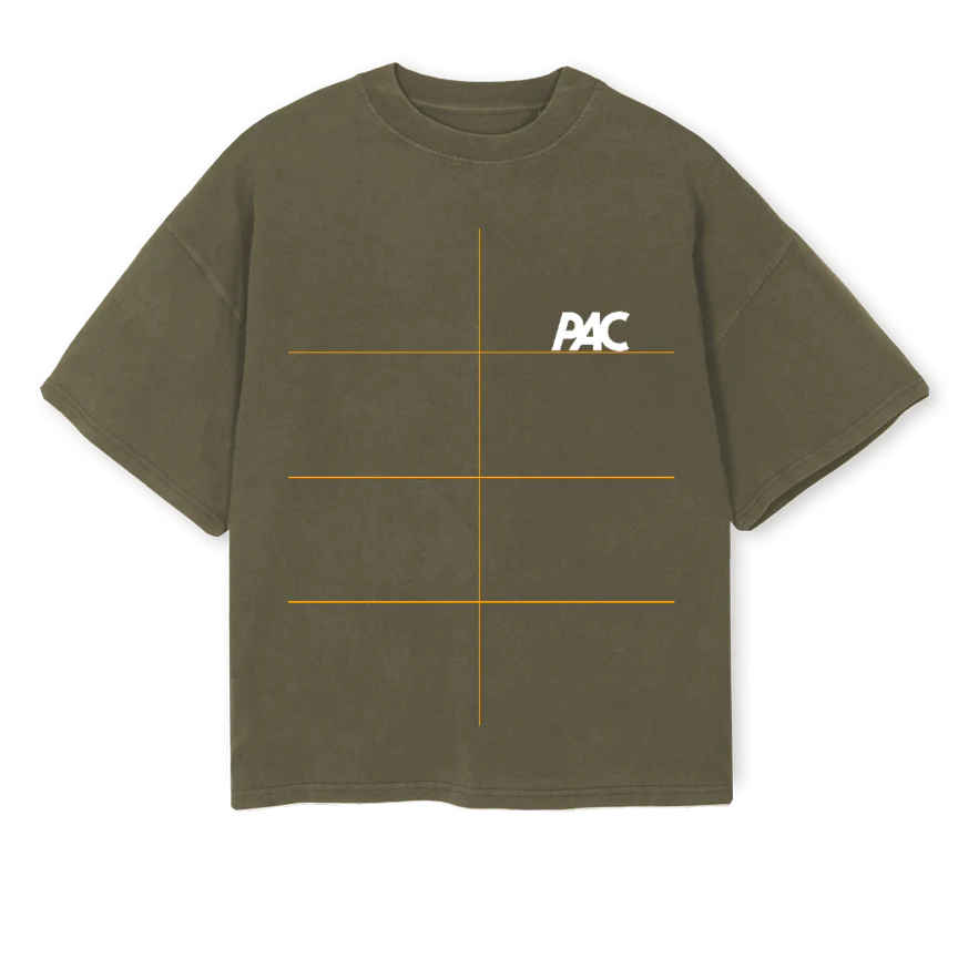 PACGREEN Vintage Olive Oversized Boxy Tee.