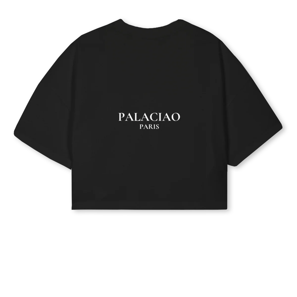 PALACIAODOS BLANC_1 Black Cropped Oversized Tee. - Image 2