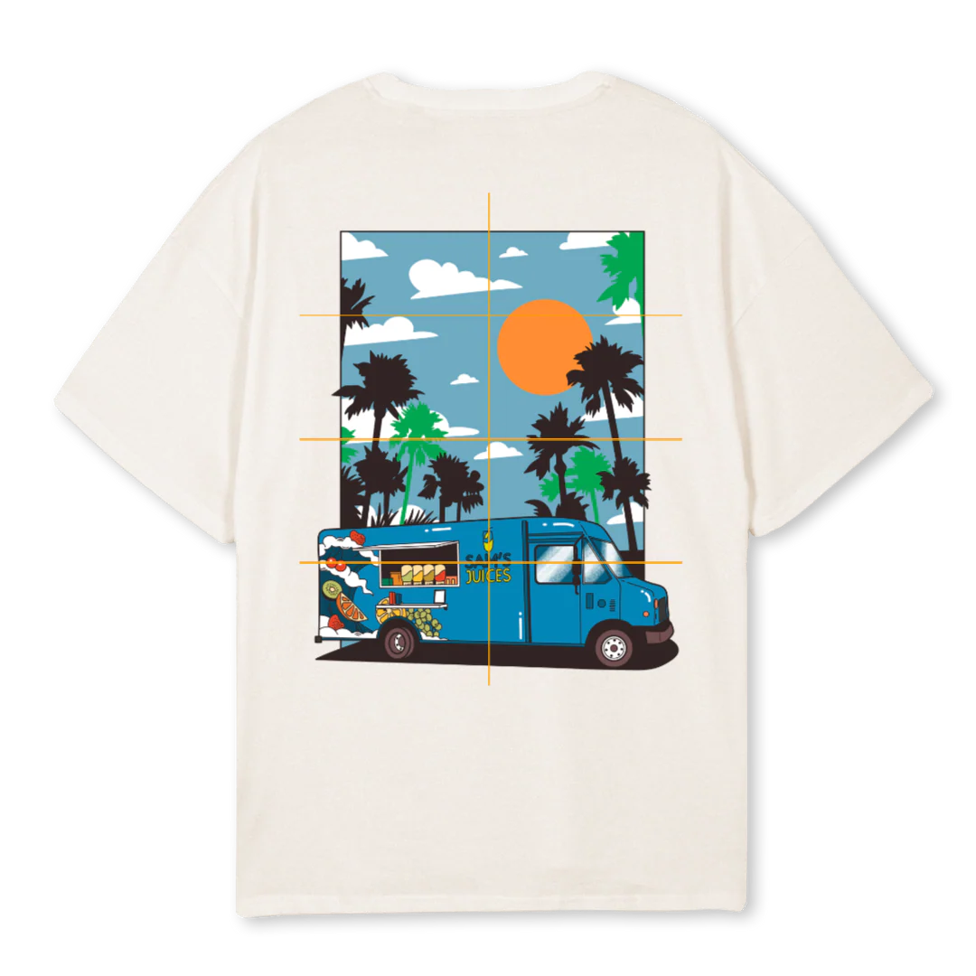 PALM TREES Vintage White Oversized Tee.