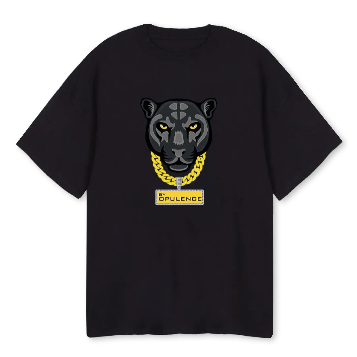 PANTHERTEE Black Oversized Tee.