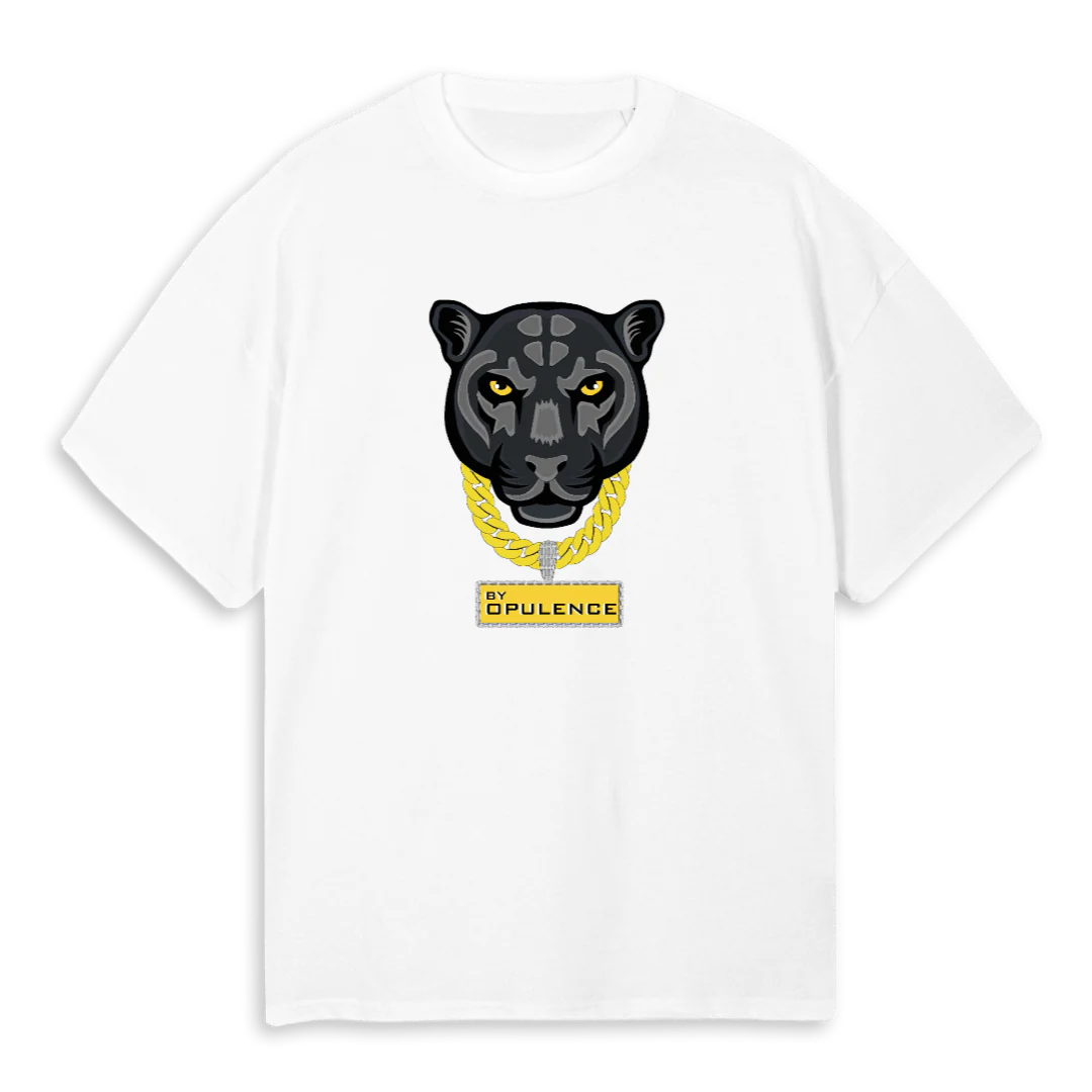 PANTHERTEE White Oversized Tee.