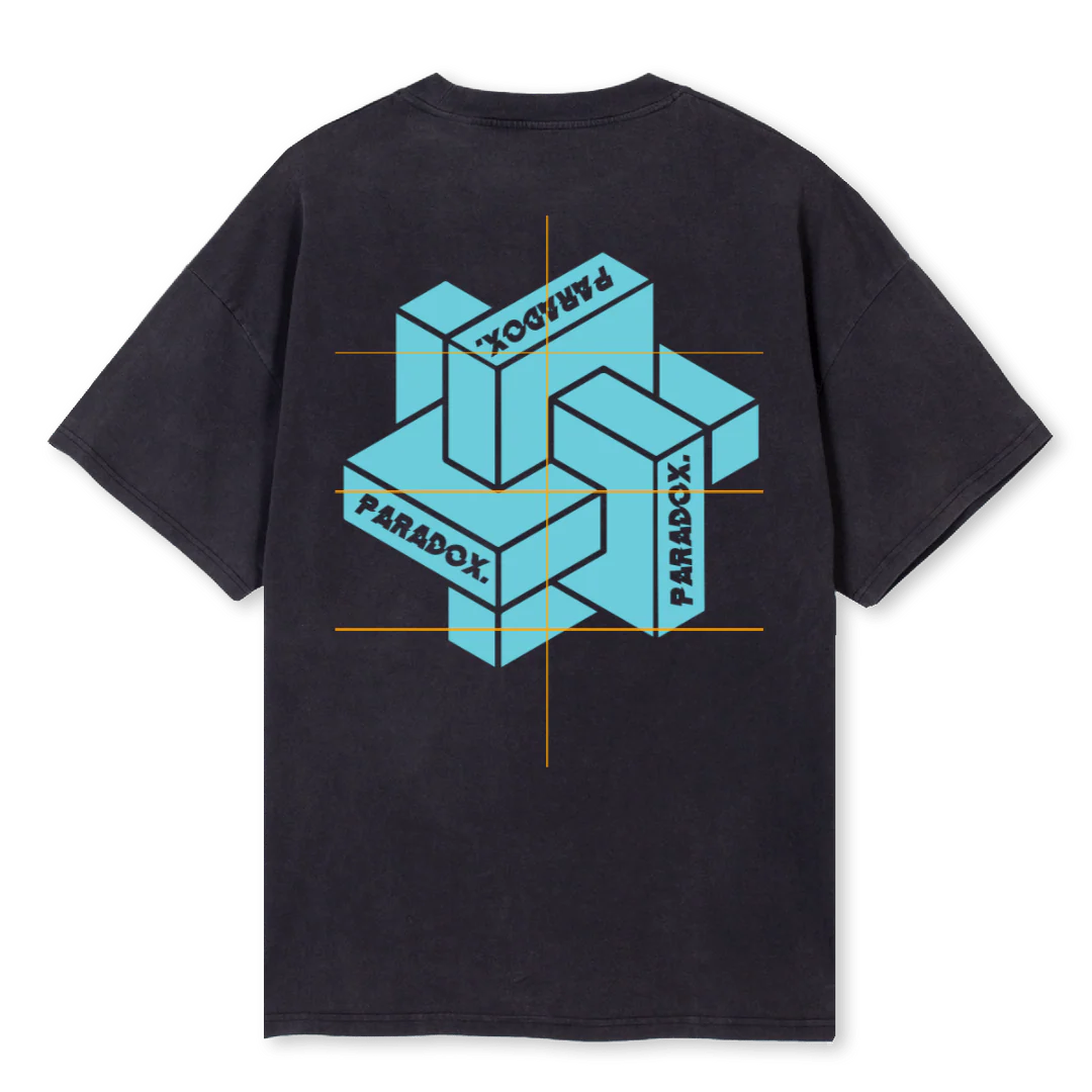 PARADOXAQUATEE Vintage Black Oversized Tee. - Image 2