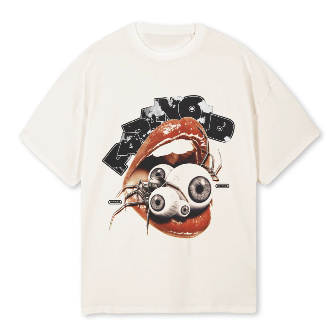 PARANOID Vintage White Oversized Tee.