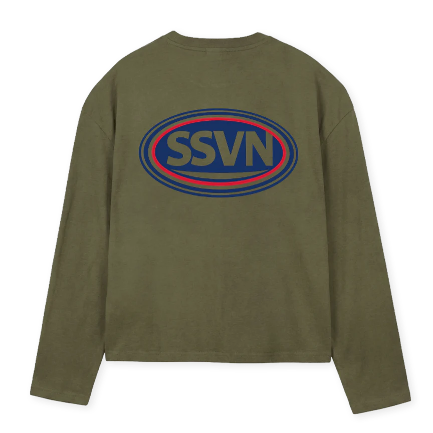 SSVNLS_VO Vintage Olive Oversized Boxy LS Tee. - Image 2