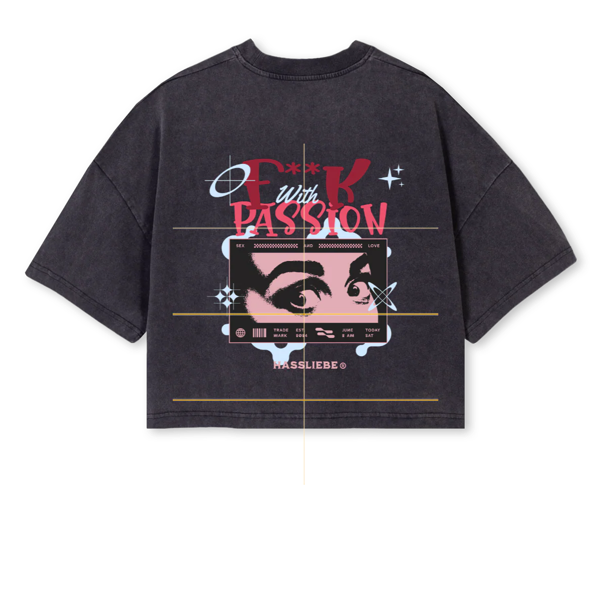 PASIONB Vintage Black Cropped Oversized Tee. - Image 2