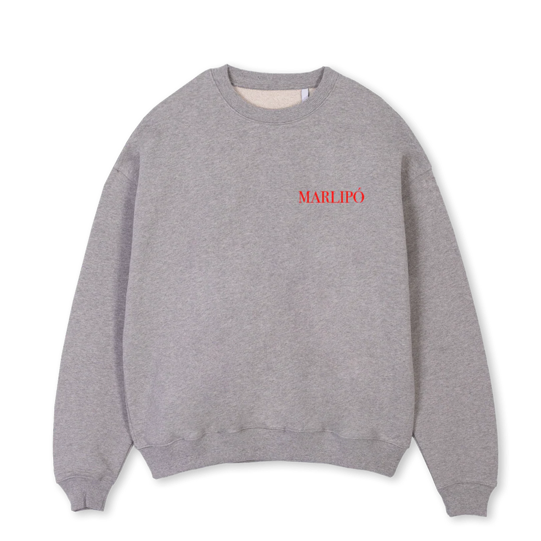 PASTA  Grey Marl Oversized Crewneck Sweater.