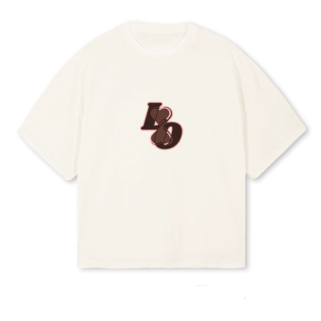 PASTELITO MARRON Vintage White Oversized Boxy Tee.