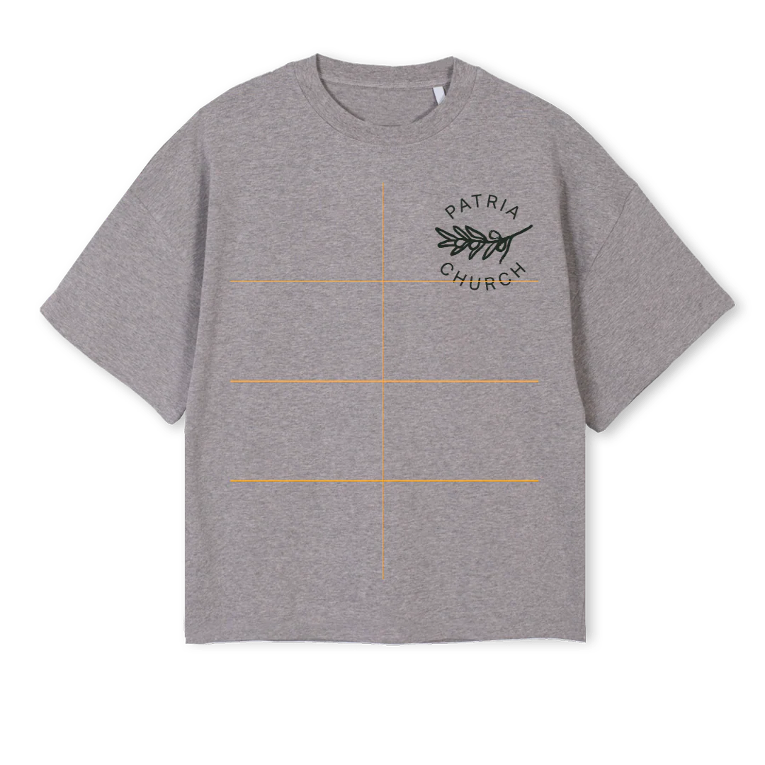 PATRIAPRAY Grey Marl Oversized Boxy Tee.