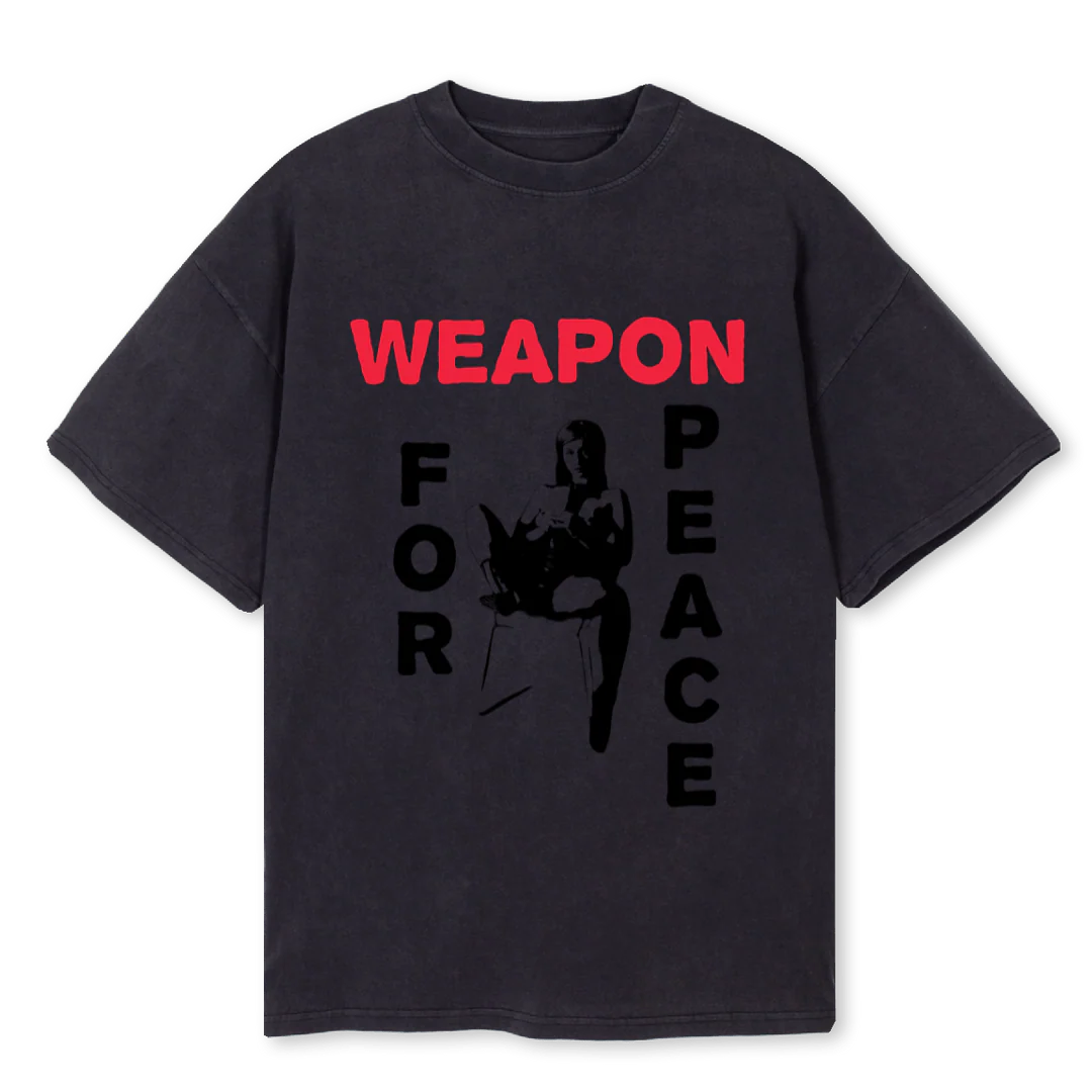 PEACEWEAPON Vintage Black Oversized Tee.