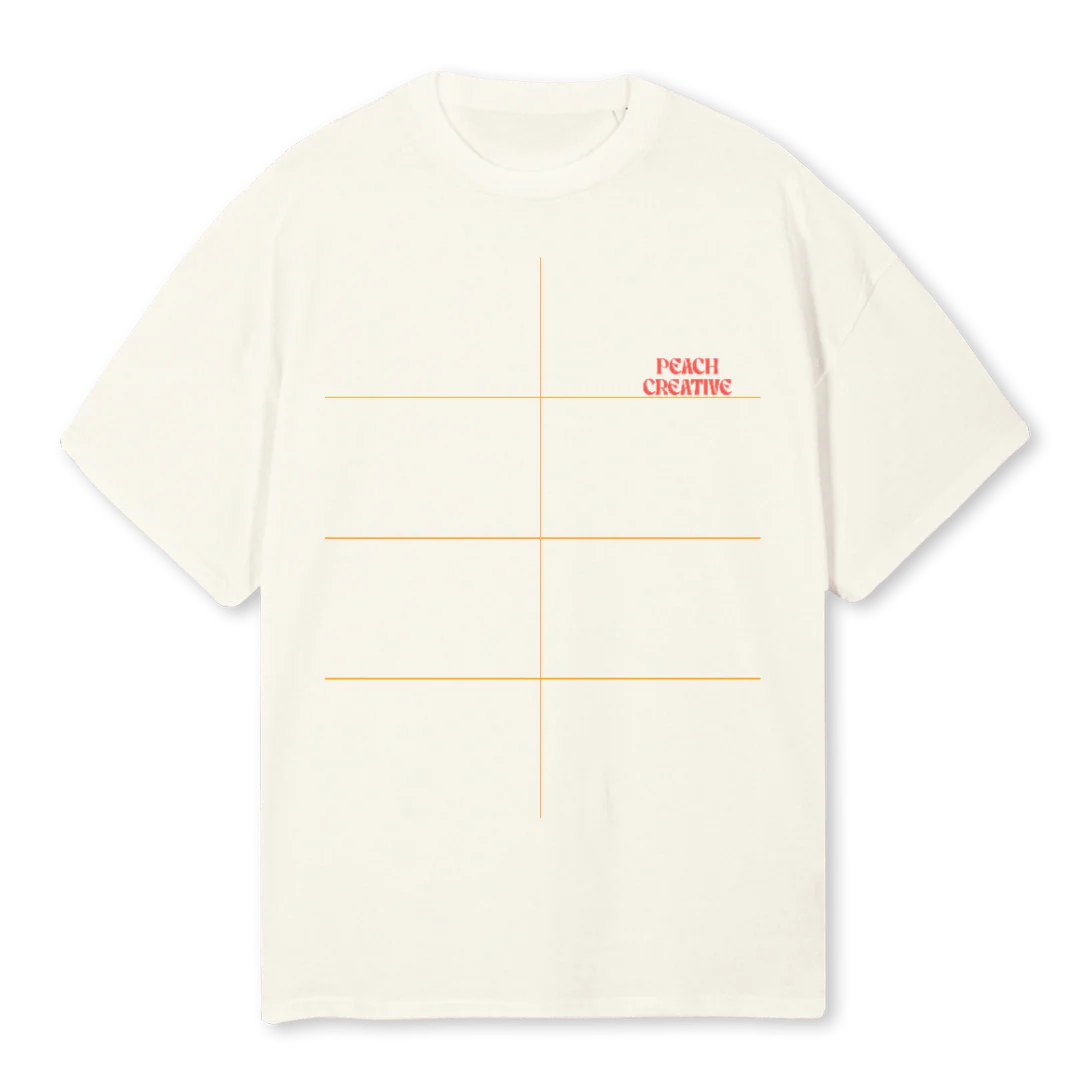 PEACH FIGURES Cream Oversized Tee.