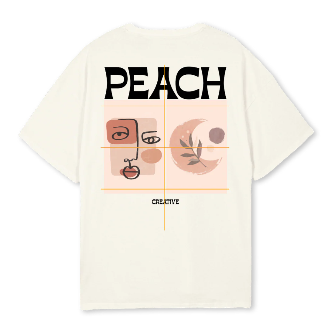 PEACH FIGURES Cream Oversized Tee. - Image 2