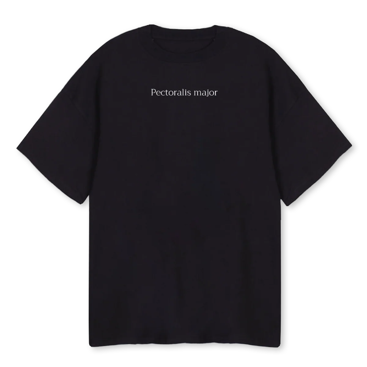 PECTORALIS MAJOR Black Oversized Tee.