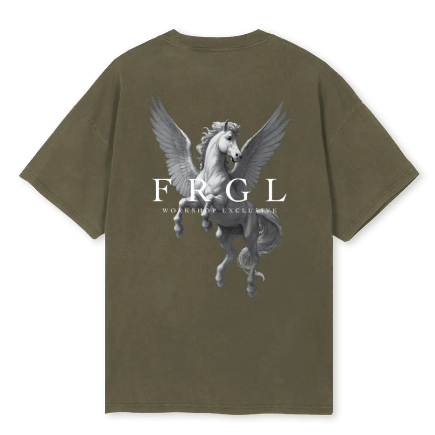 PEGASUS Vintage Olive Oversized Tee. - Image 2