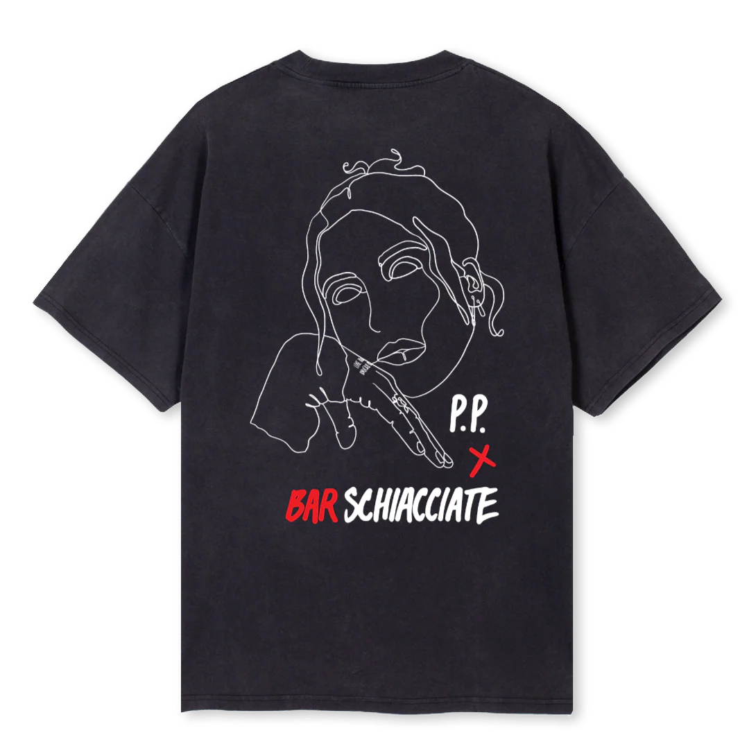 PEGPARNEVIKBARSCHIA Vintage Black Oversized Tee. - Image 2