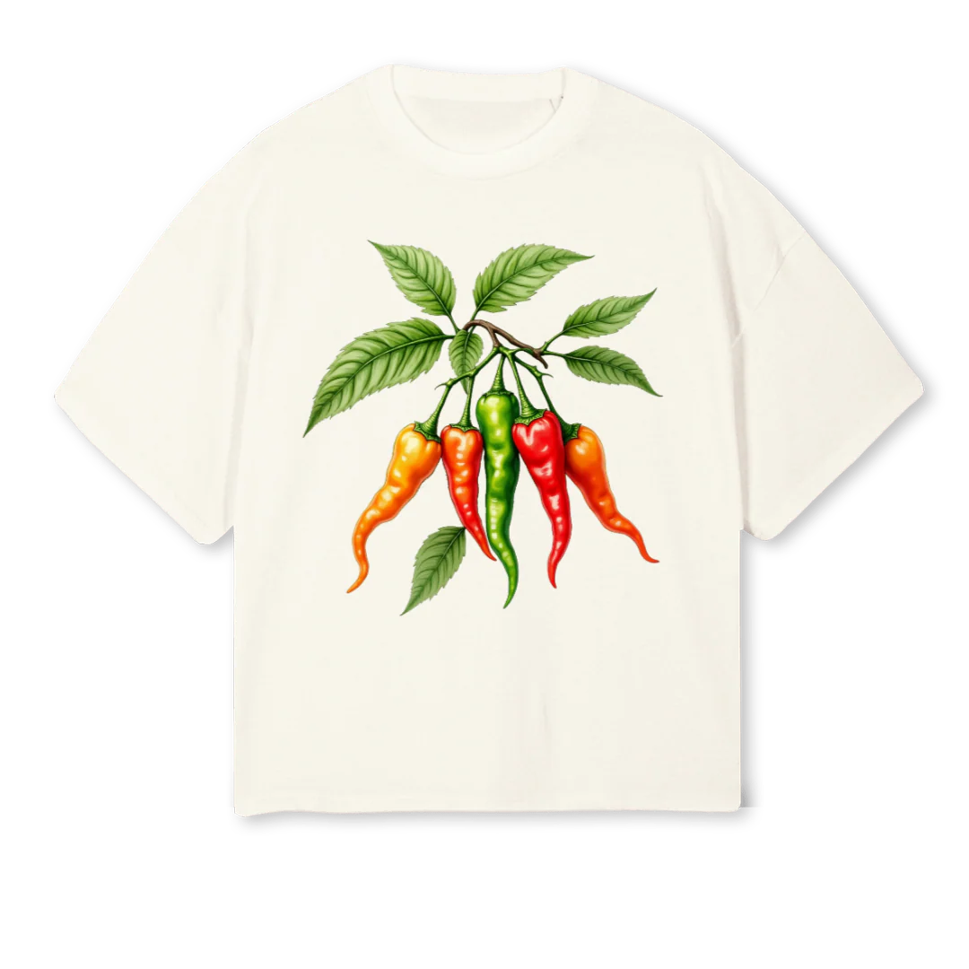 PEPPER Cream Oversized Boxy Tee.
