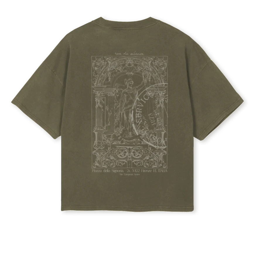 PERCEO Vintage Olive Oversized Boxy Tee. - Image 2