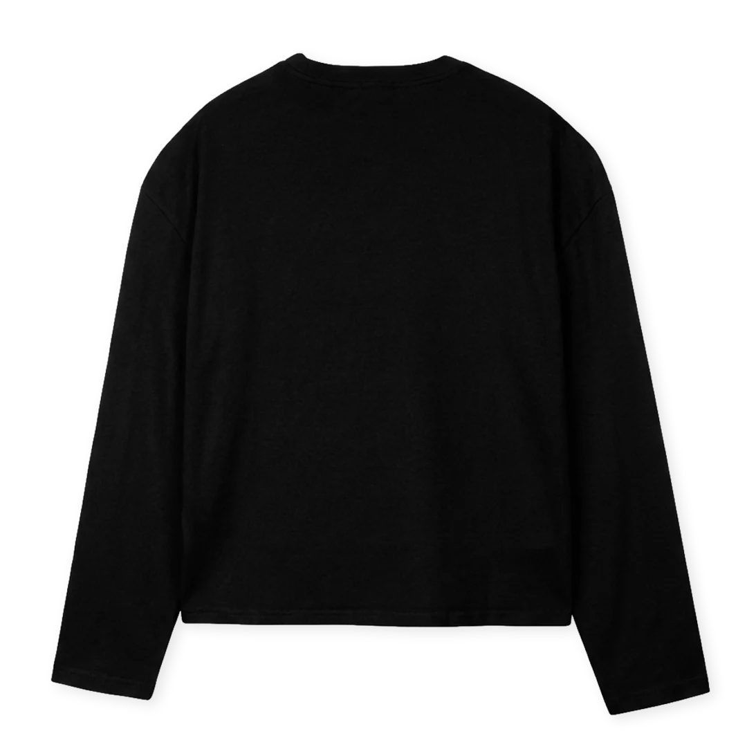 LSBLACKLOGO Black Oversized Boxy LS Tee. - Image 2