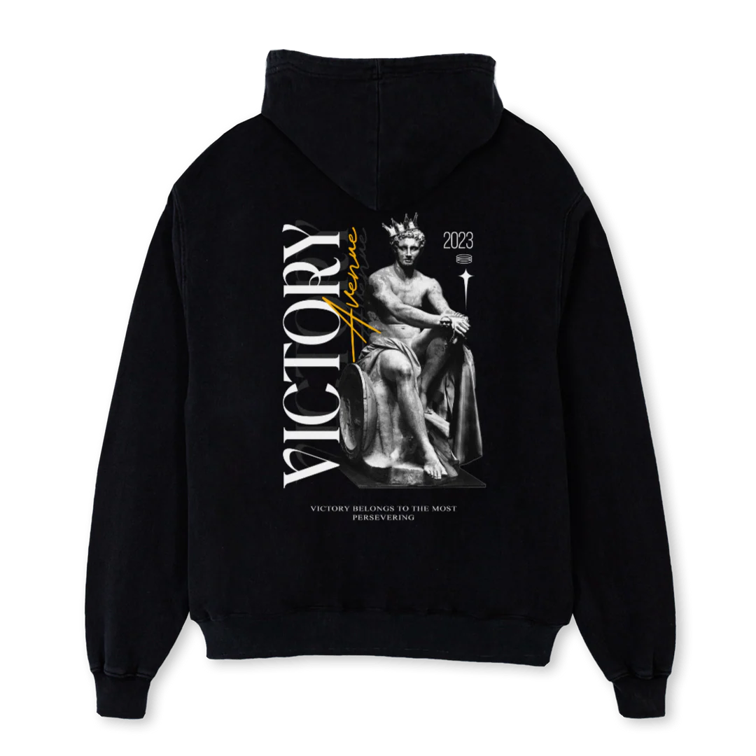 PERSEVERING BLCKHOOD Black Oversized Hoodie. - Image 2