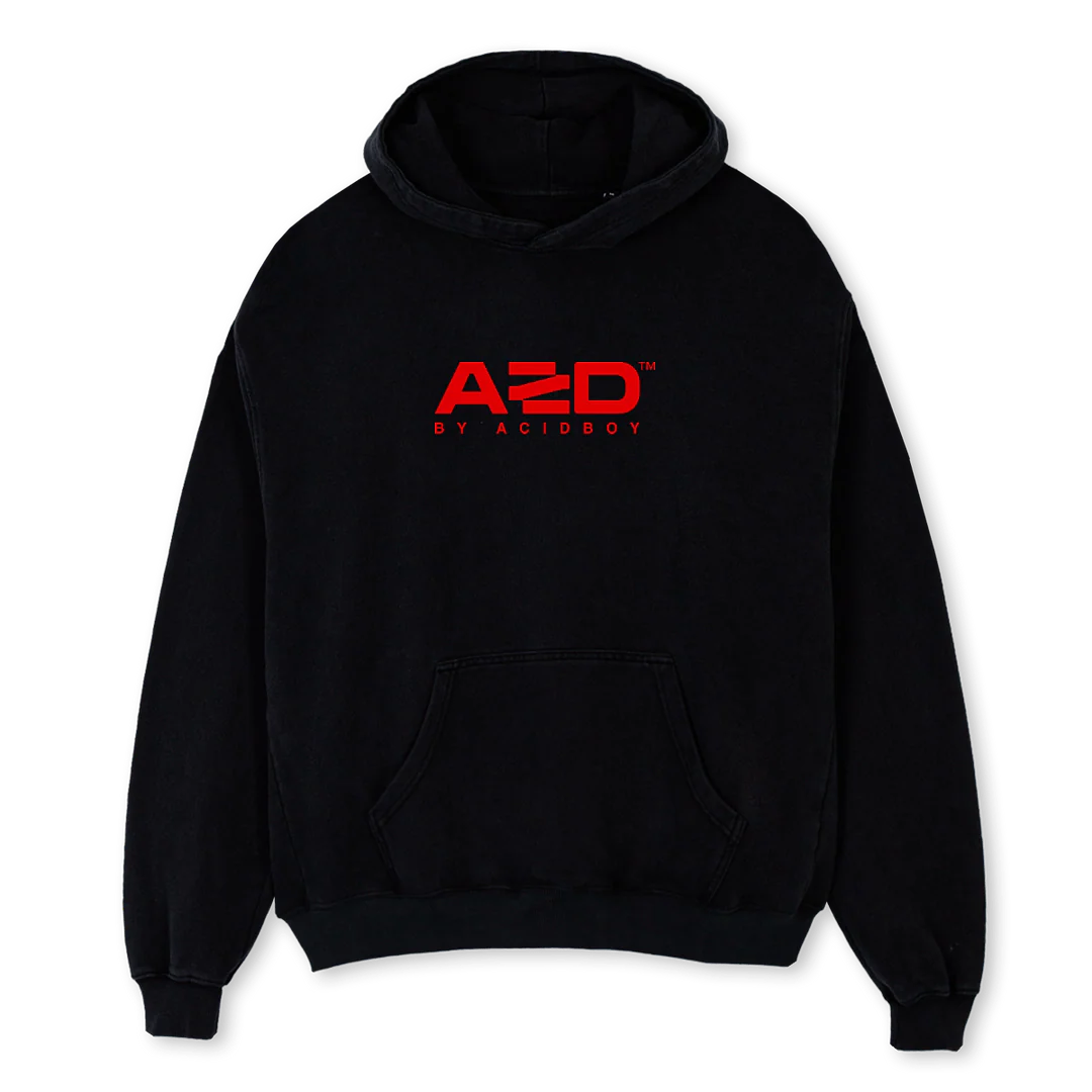 PERSON Black Oversized Hoodie.