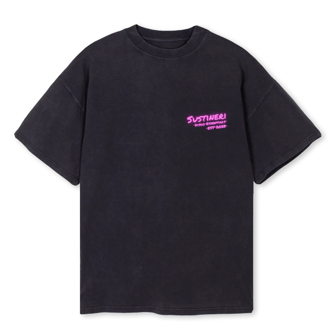 PHONE Vintage Black Oversized Tee.