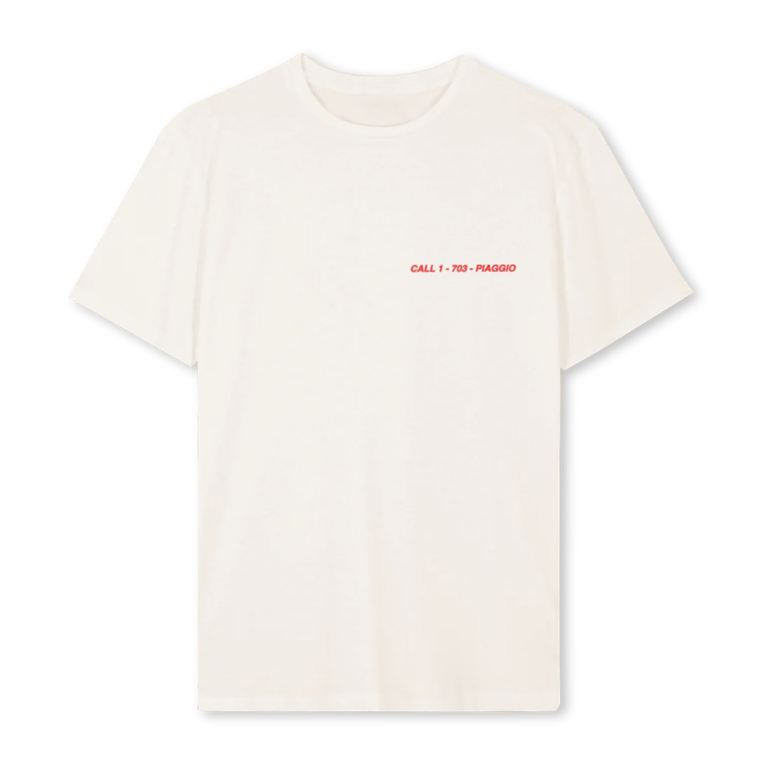 PIAGGIOPIZZA Vintage White Regular Tee.