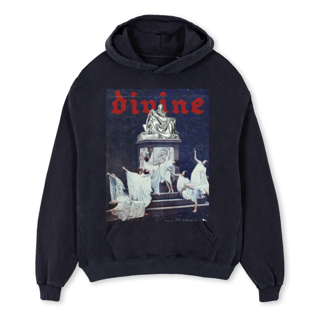 PIETA Vintage Black Oversized Hoodie.