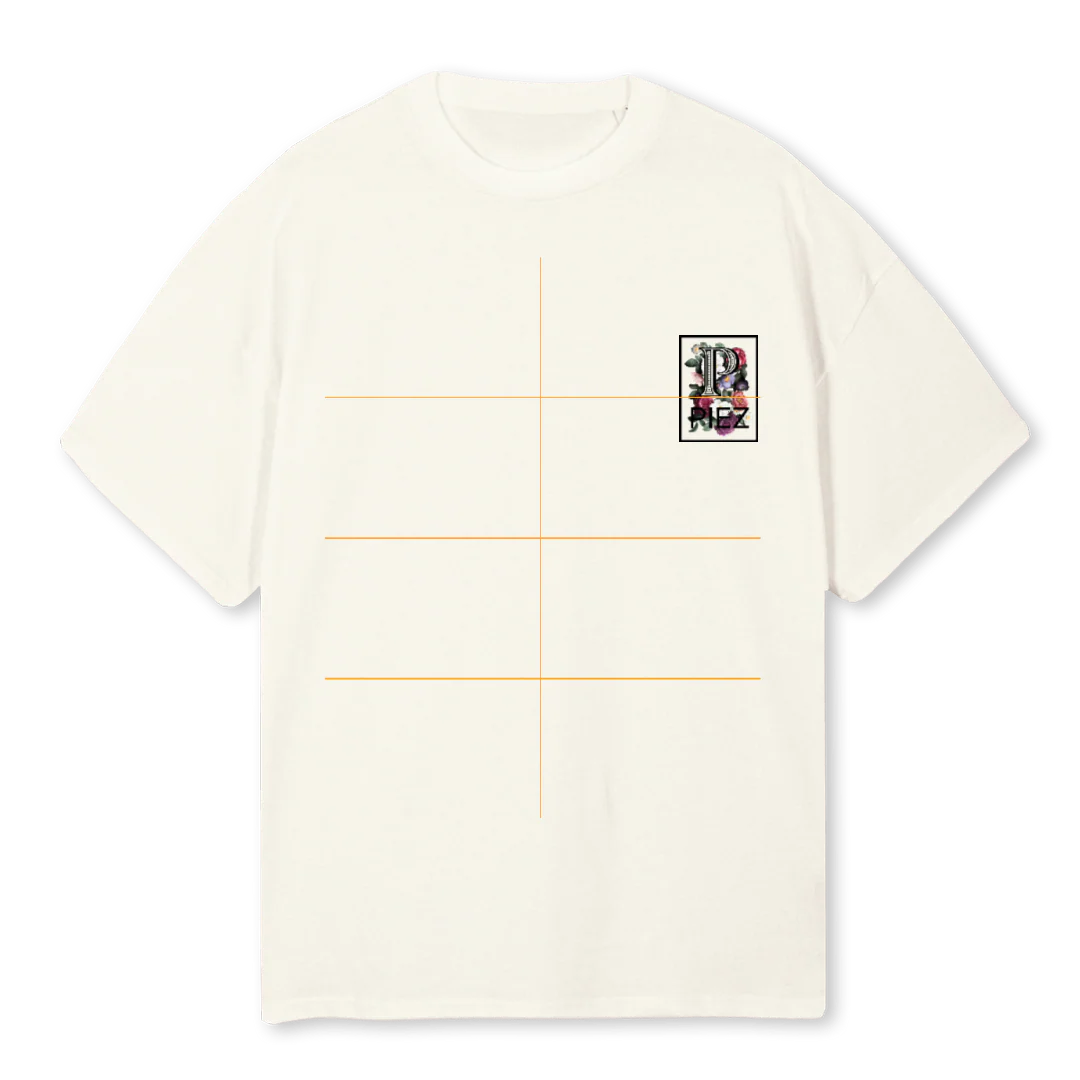 PIEZ FLOWERS SAIL Cream Oversized Tee.