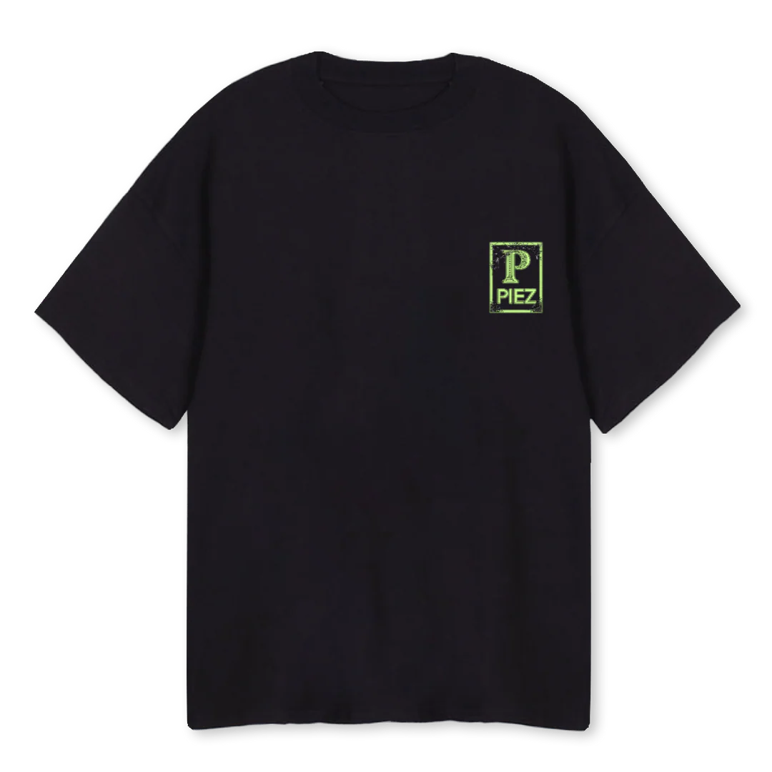 PIEZ HALLOWEEN GREEN Black Oversized Tee.
