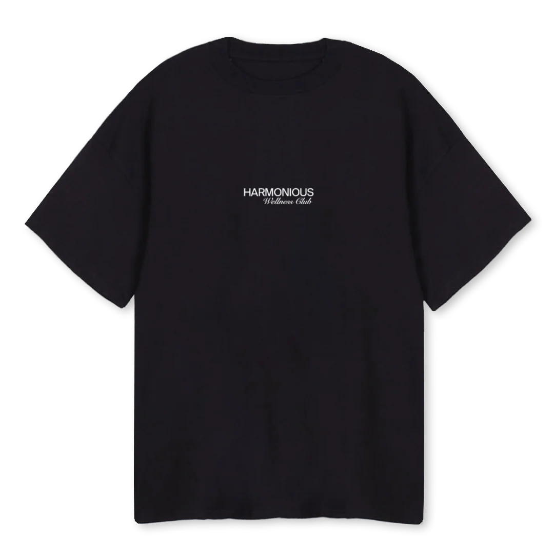 PINKWELLNESST_W Black Oversized Tee.