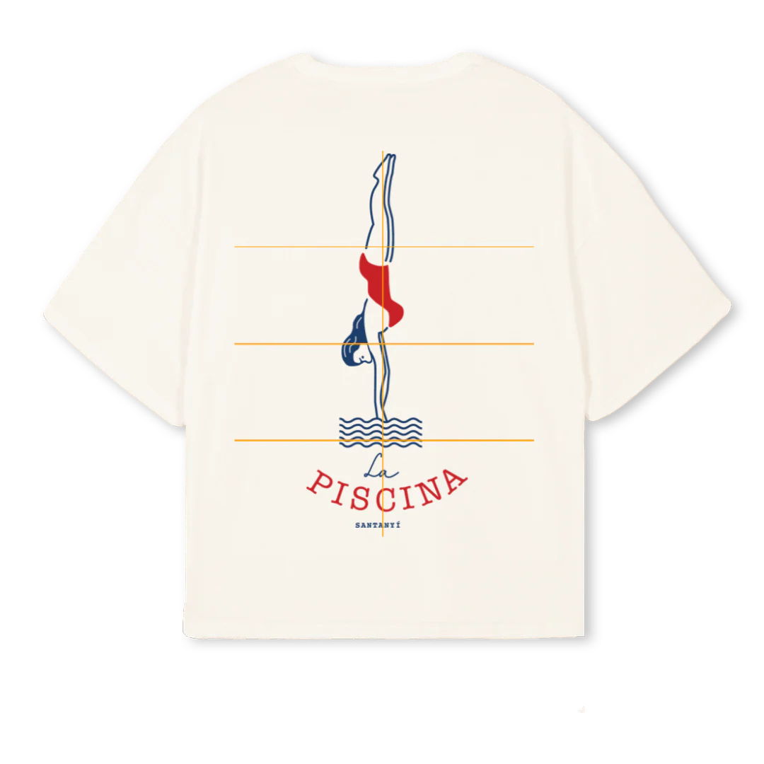 PISCINA Vintage White Oversized Boxy Tee. - Image 2