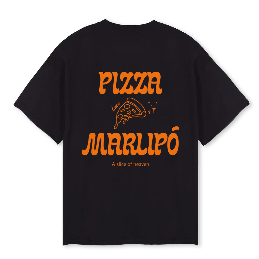 PIZZA  Black Oversized Tee. - Image 2
