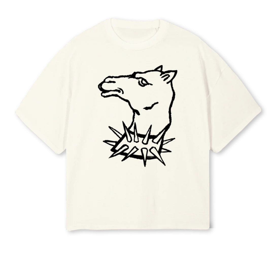 PK CAM Cream Oversized Boxy Tee.