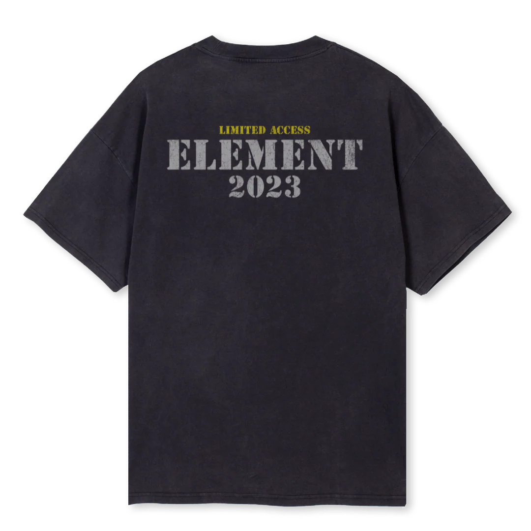 PLA BT ELEMENT Vintage Black Oversized Tee. - Image 2