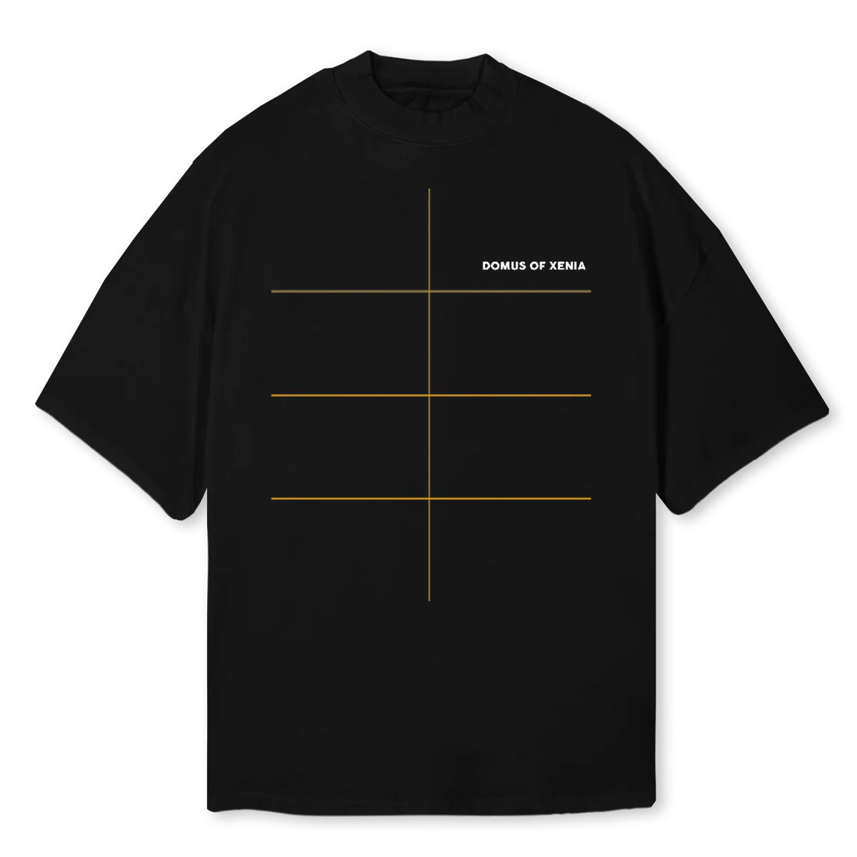 PLANT MORE TREES Black Oversized Mock Neck Tee.