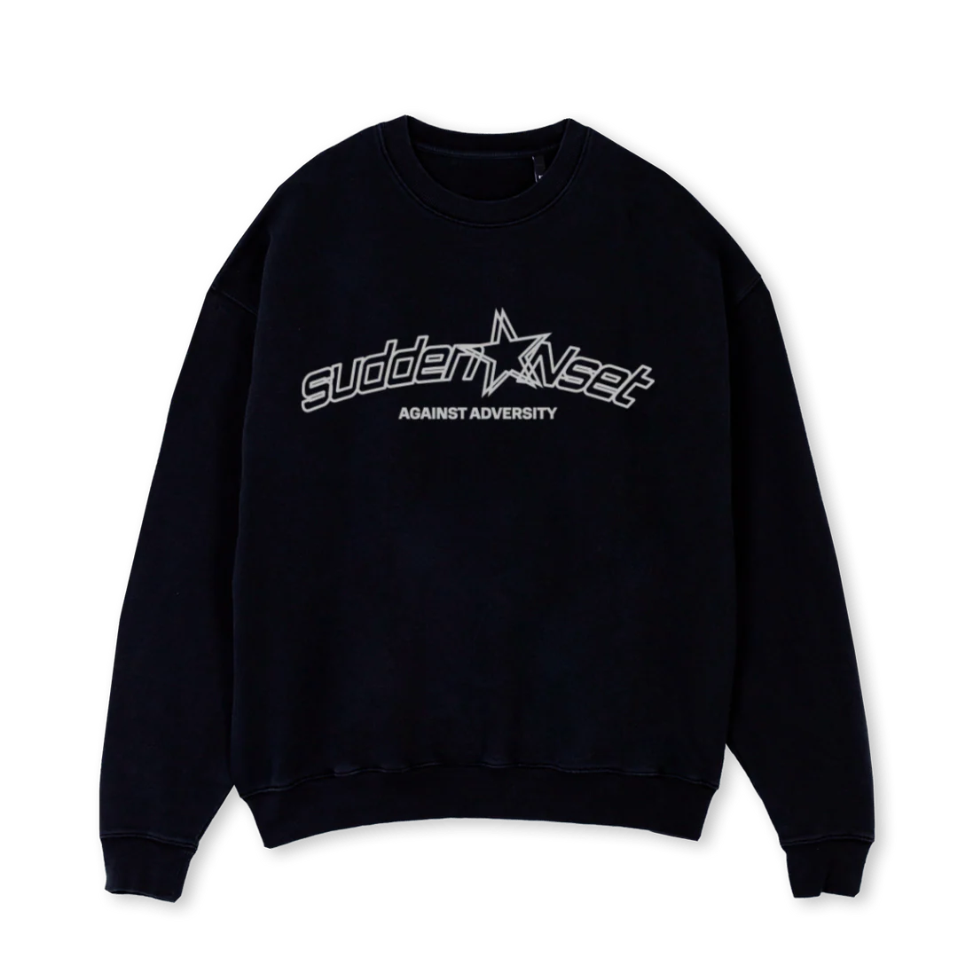 PLCE Black Oversized Crewneck Sweater.