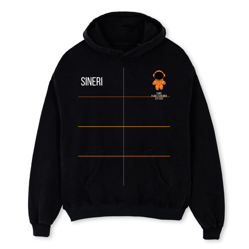 PLT EXPR MARS HDIE Black Oversized Hoodie.