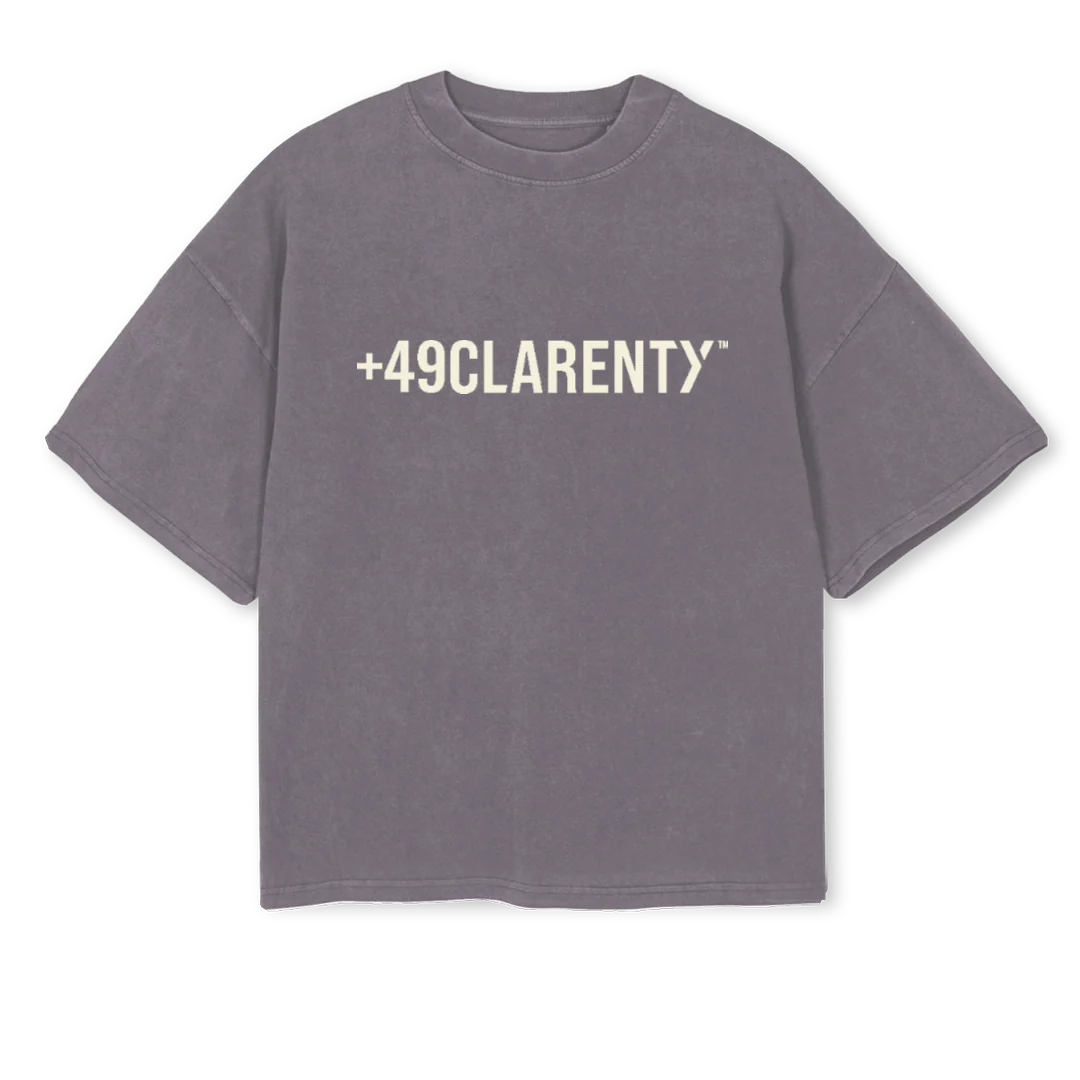 PLUSFNCLR Pigment Grey Oversized Boxy Tee.