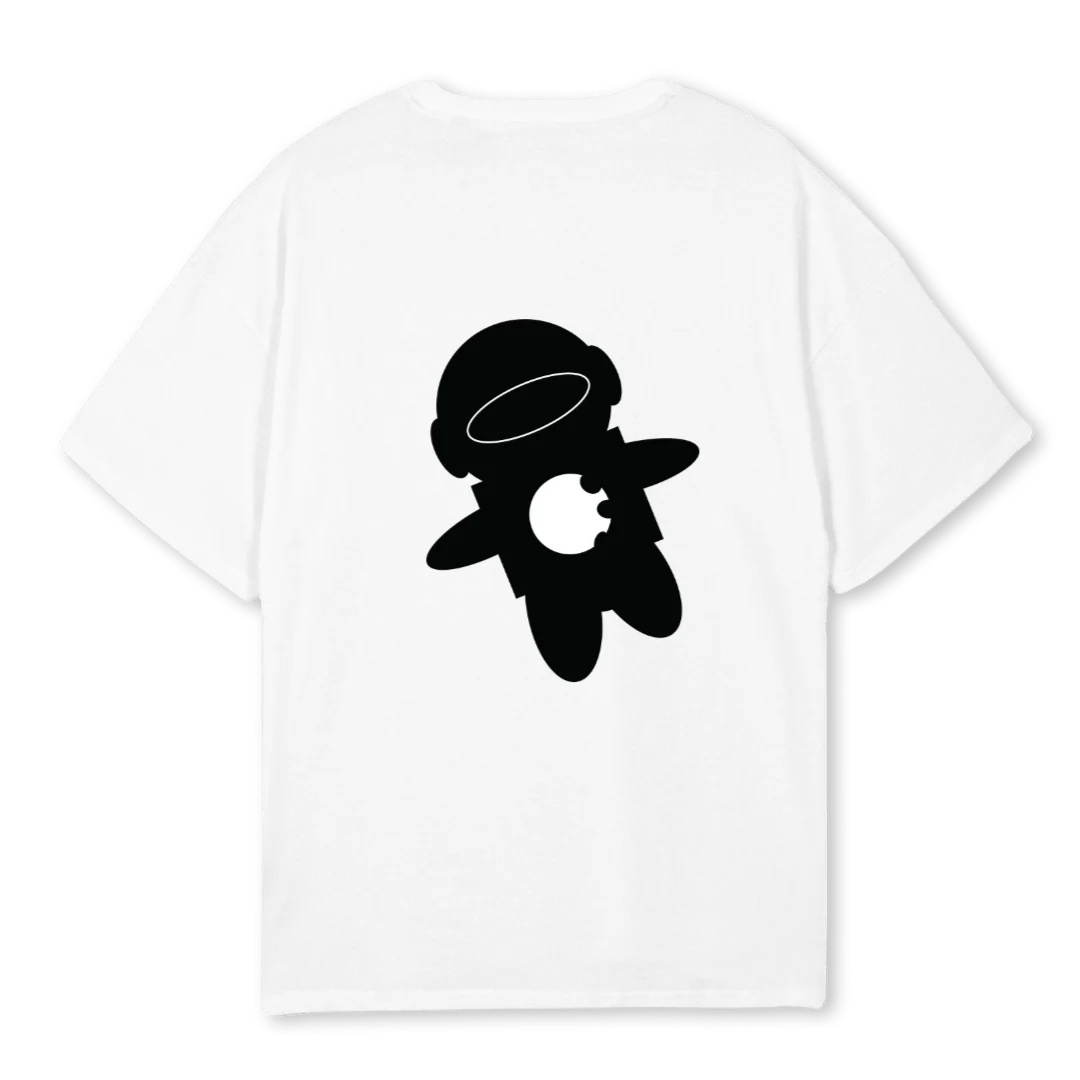 PLUTOWHITE White Oversized Tee. - Image 2