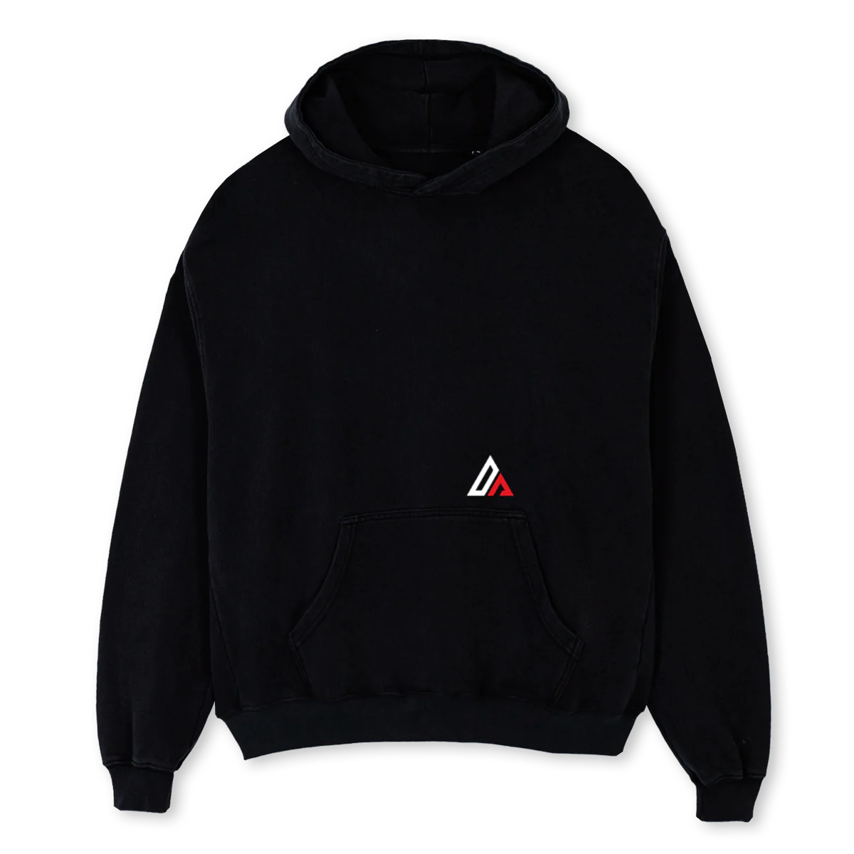 POCKET SYMBOL Black Oversized Hoodie.