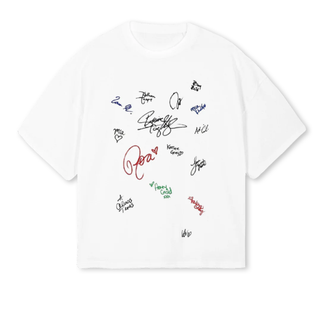 PORNSTARSIGNATURE White Oversized Boxy Tee.
