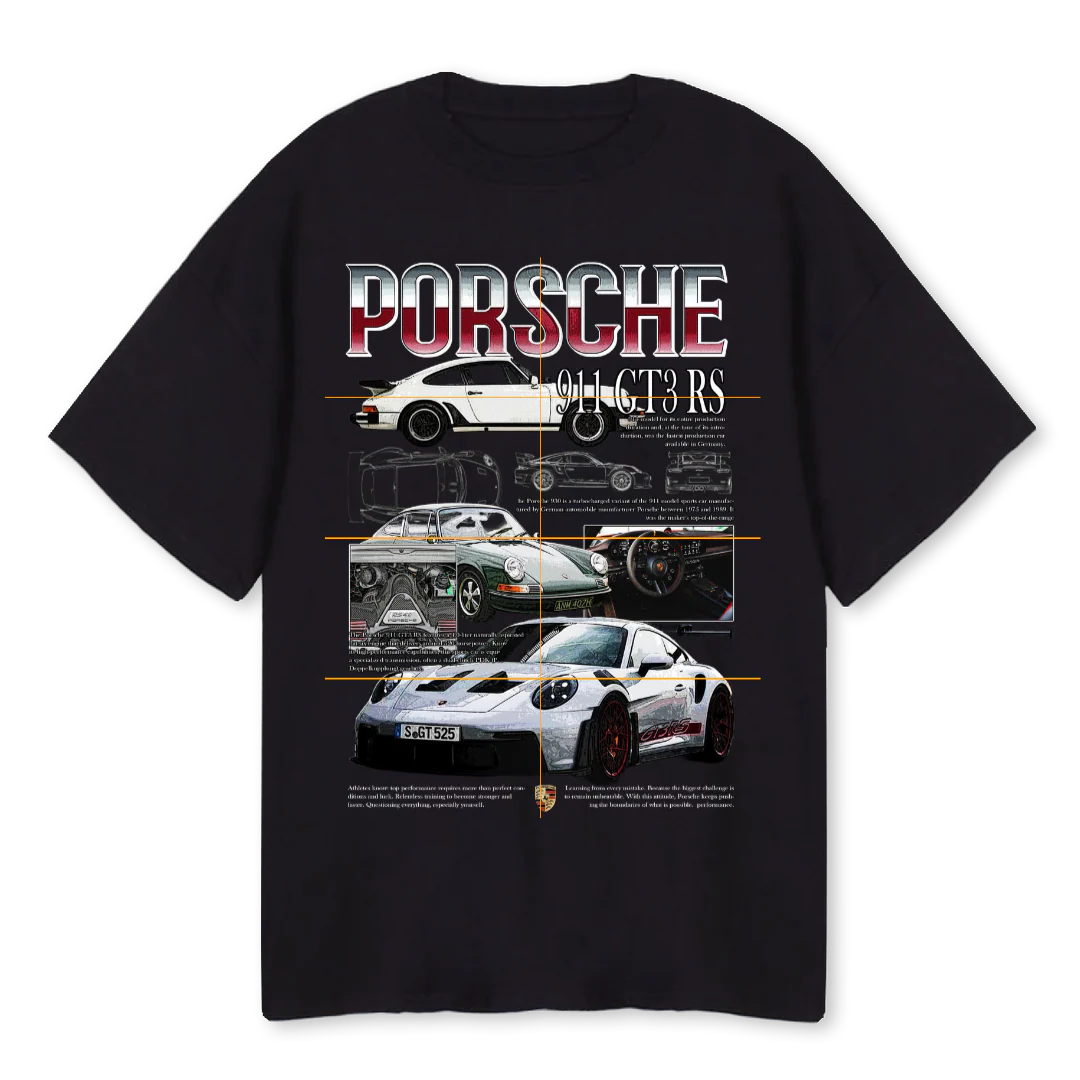 PORSCH Black Oversized Tee.