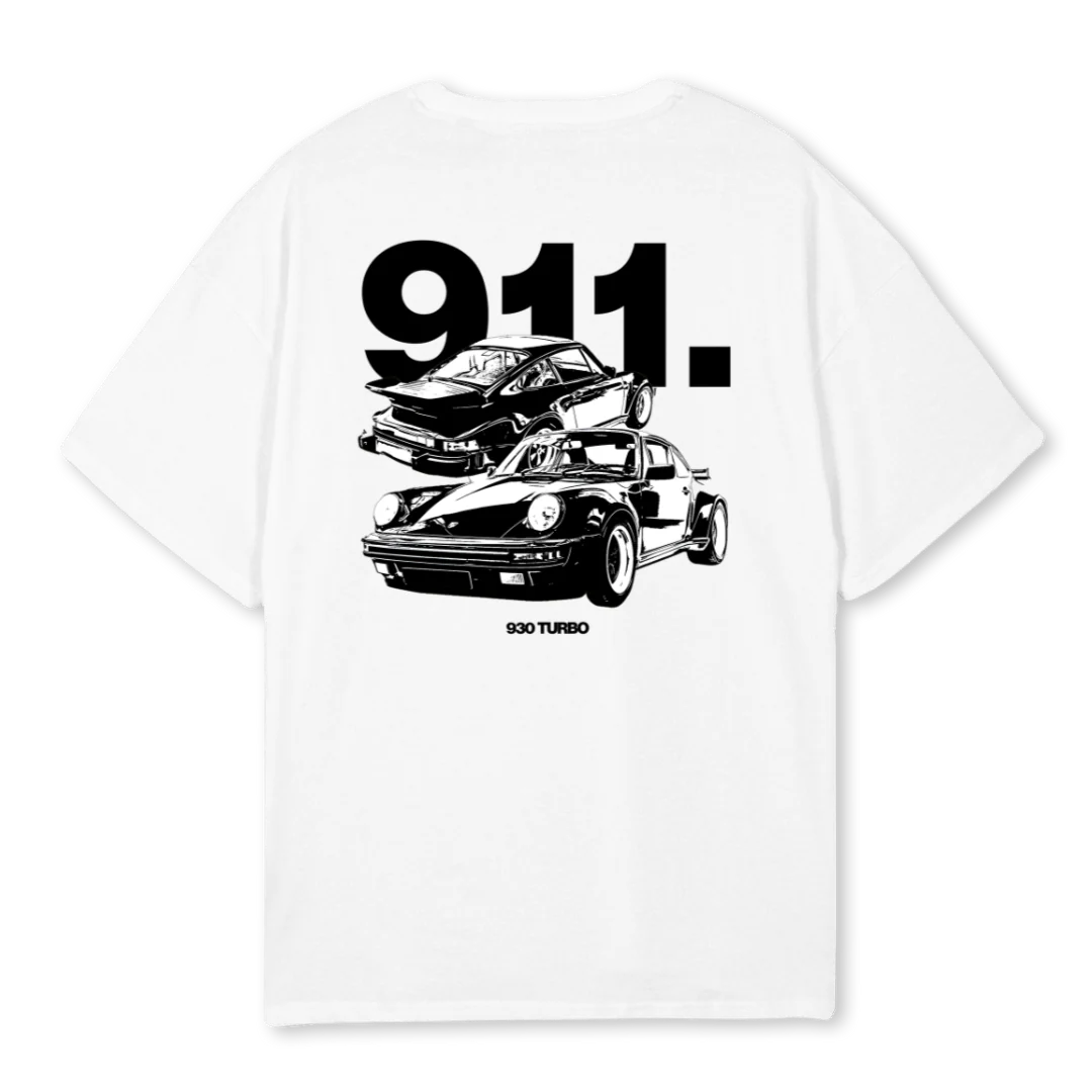 PORSCHE White Oversized Tee. - Image 2