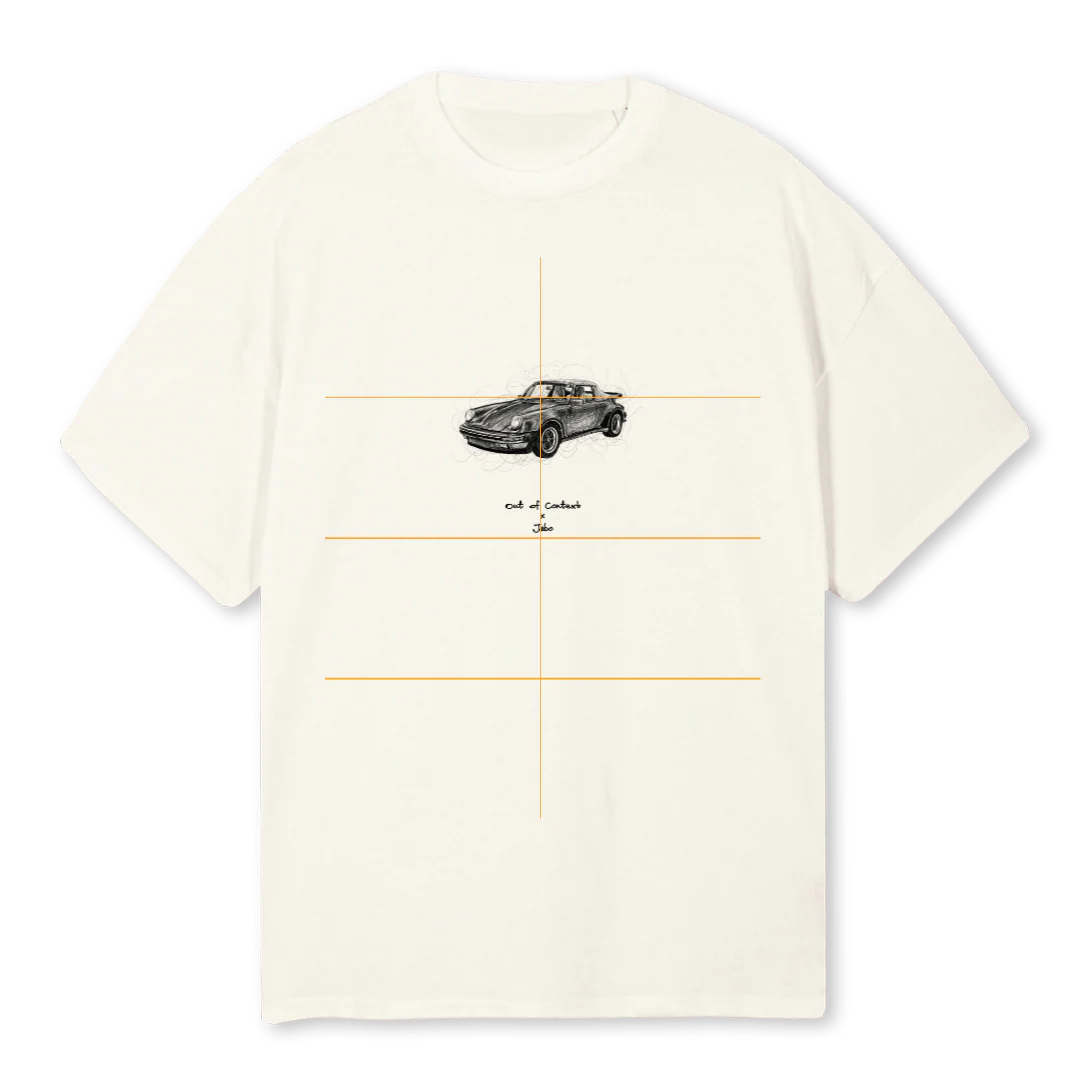 PORSCHEFRONTBP Cream Oversized Tee.