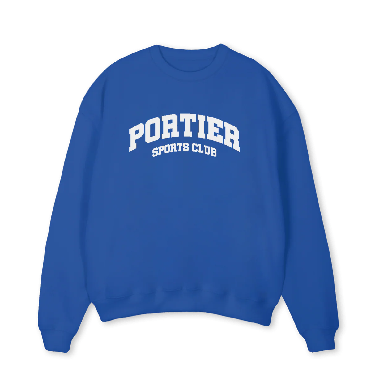 PORTIER SPORTS STWO Cobalt Blue Oversized Crewneck Sweater.