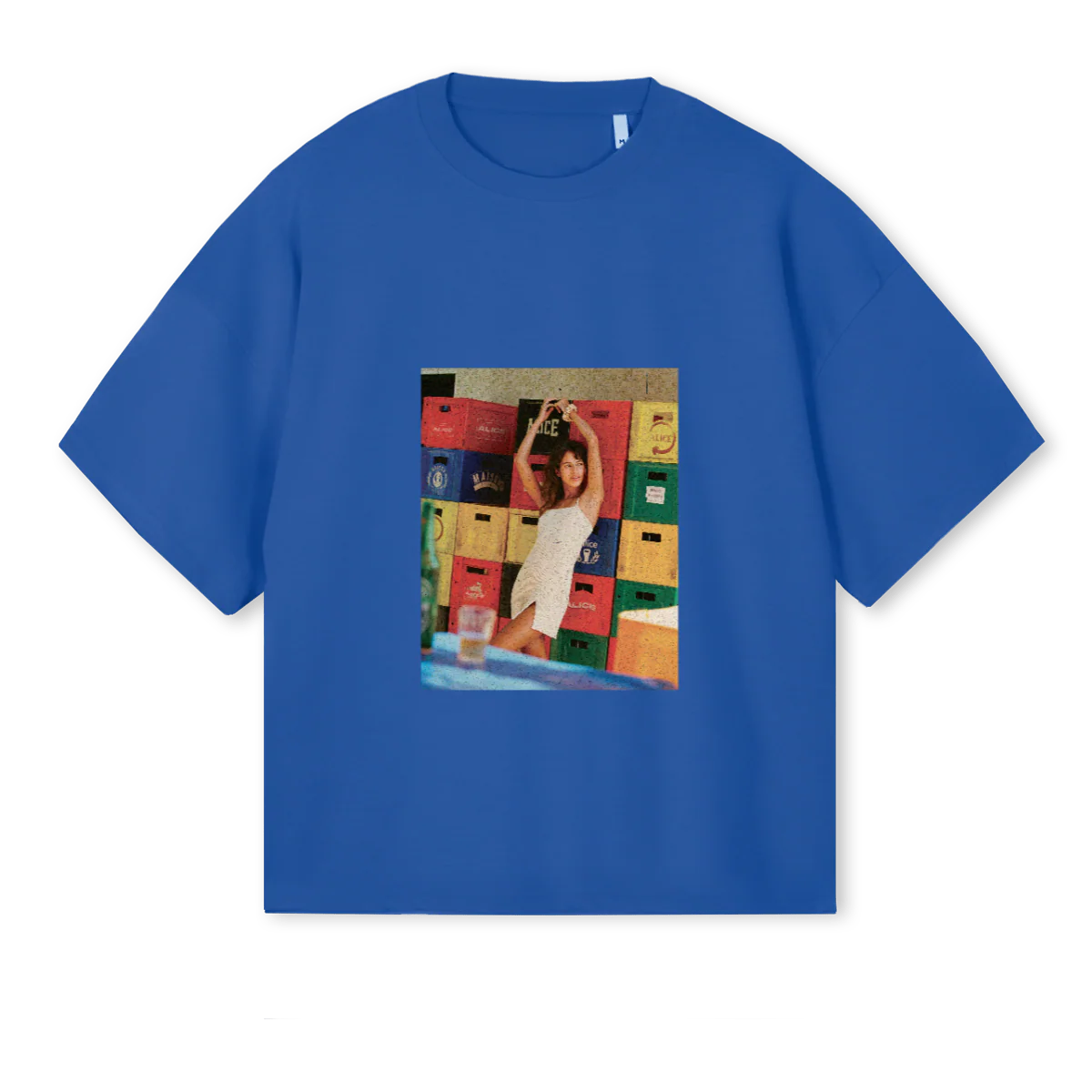 PORTO Cobalt Blue Oversized Boxy Tee.
