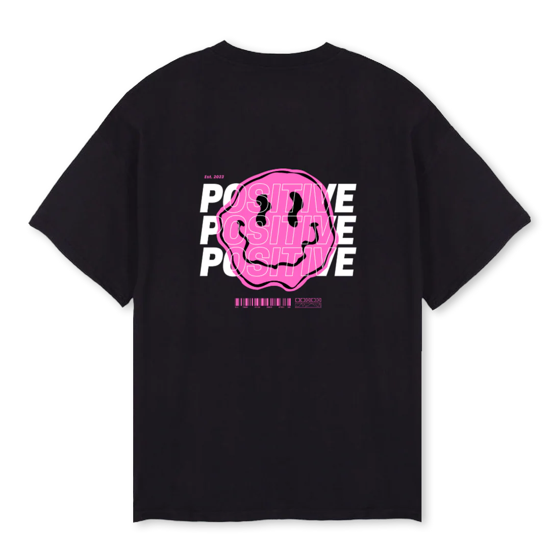 POSITIVE Black Oversized Tee. - Image 2