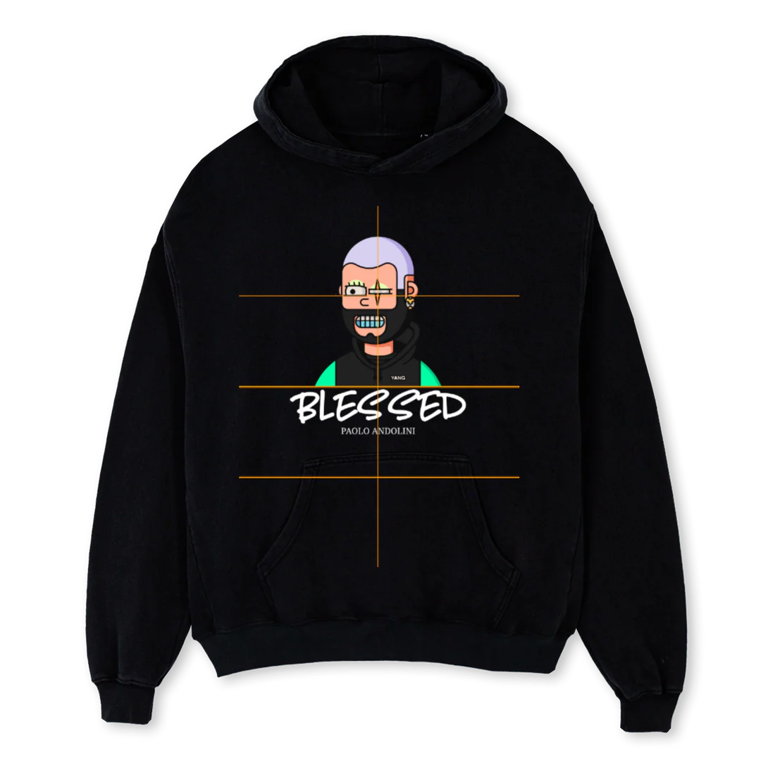 POSSE M H B Black Oversized Hoodie.