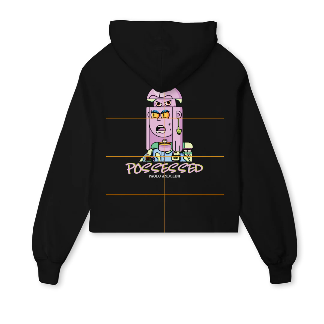 POSSE W H B Black Cropped Hoodie. - Image 2