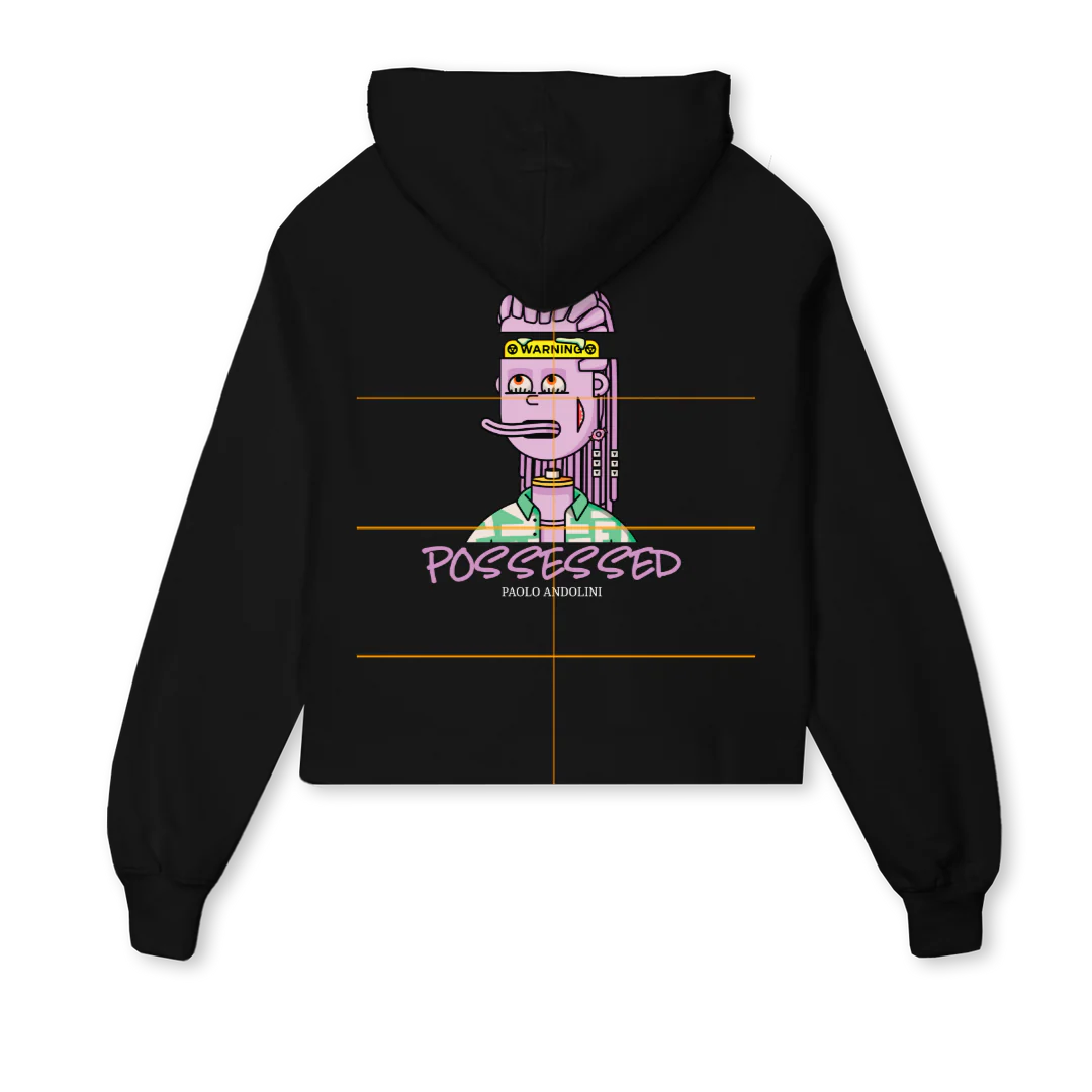 POSSE W H D Black Cropped Hoodie. - Image 2